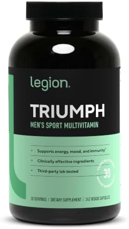 LEGION Triumph Men's Sport Vitamin - Complete Multivitamin for Men - Daily Vitamins for Men to Boost Health and Performance - Men's Multivitamin with 21 Vitamins & Minerals - 30 Servings