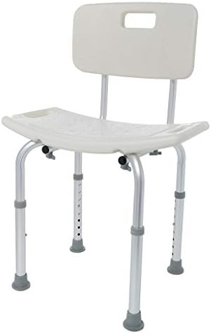Shower Stool, Adjustable Shower Chair,Portable Bath Seat, White Bathtub Lift Chair, Height is Adjustable of 14 to 21 (Silver)