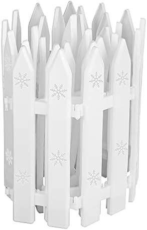 URATOT 20 Pieces Christmas Tree Thick White Plastic Picket Fence for Pets and Kids - Party, Garden, Home Decoration, 12 Inches