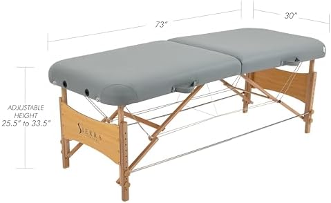 Sierra Comfort Premium Wide Portable Massage Table, SC-600 (Gray)
