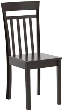 East West Furniture CAC-MAH-LC Capri Kitchen Dining Chairs - Faux Leather Upholstered Solid Wood Chairs, Set of 2, Mahogany