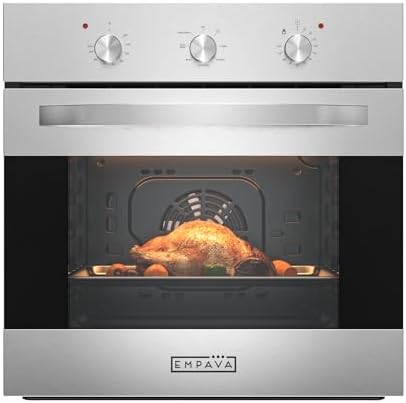 Empava 24" Electric Single Wall Oven with 6 Cooking Functions | Mechanical Knobs Control in Stainless Steel