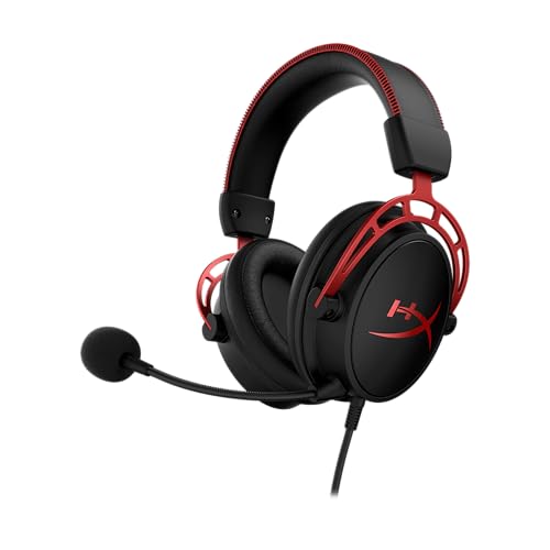 HyperX Cloud Alpha - Gaming Headset, Dual Chamber Drivers, Legendary Comfort, Aluminum Frame, Detachable Microphone, Works on PC, PS4, PS5, Xbox One, Xbox Series X|S, Nintendo Switch and Mobile – Red | Dual Chamber Drivers, Legendary Comfort, Aluminum Fr…