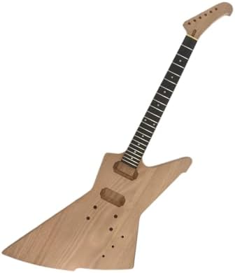 Yinfente DIY Guitar Kit With Mahogany Body Mahogany Neck With Rosewood Fretboard 6 String DIY Electric Guitar Kit With All Components To Build Your