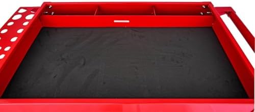 3-Shelf Shop Cart [200 lb. Capacity, Red] | 3-Shelf Shop Cart for let you easily move tools around your shop; steel and rubber construction