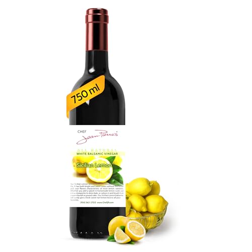 Chef Jean Pierre's Italian Balsamic Vinegar - 750ml (25oz) Rich Lemon Flavor, 12-Year Traditional Barrel Aged - Ideal For Enhancing Your Meals
