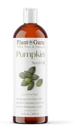 Plant Guru Pumpkin Seed Oil 16 oz. Virgin, Unrefined Cold Pressed 100% Pure Natural – Ideal for Skin, Face, Body