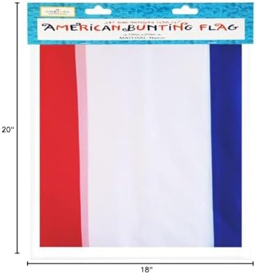 2-Pack Large Patriotic USA Flag Bunting Decorations 4th of July Memorial Day Large Red, White & Blue - 18" x 20 Feet. (2-Pack)