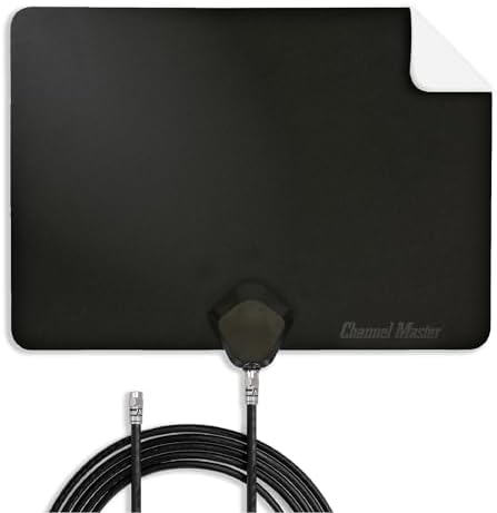 Channel Master FLATenna - Indoor Digital HDTV Antenna, 12' Coaxial Cable, Superior Reception Range & Signal Reliability, Supports 4K Smart TVs