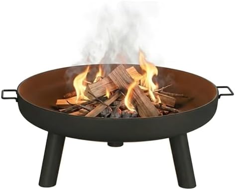 Pure Garden Outdoor Fire Pit, Black, 27.5-Inch