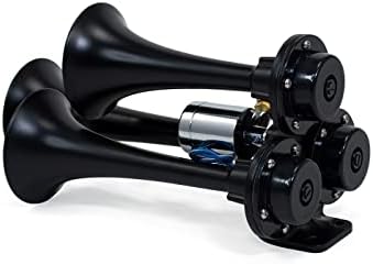 Hornblasters Stealth Black Caboose 12/24 Volt Air Horn Only - 3 Trumpets - Unique Tone