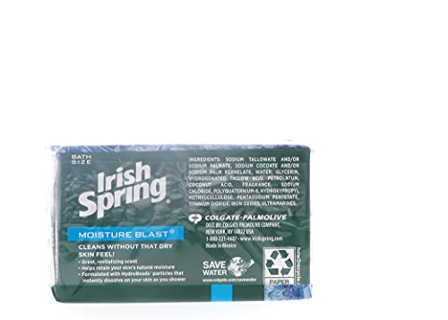 Irish Spring Deodorant Soap, Moisture Blast, 3.7 Ounce (Pack of 3)