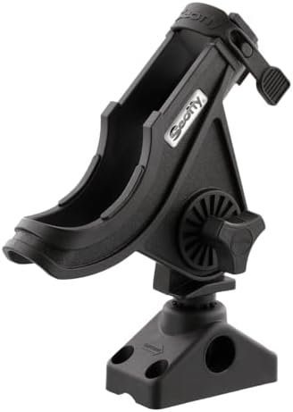 Scotty 0280-BK Rod Holder, Baicaster/Spinning, Black W/0241 Side/Deck Mount