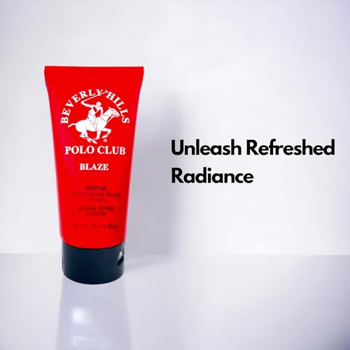 BHPC Blaze After Shave Balm for Men | Beverly Hills Polo Club Luxury Grooming | Spicy Woody Fresh Scent | Soothes