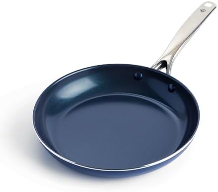 Blue Diamond 10" Diamond Infused Ceramic Nonstick Frying Pan Skillet, Blue | PFAS-Free Ceramic Nonstick, Dishwasher & Oven Safe, Stay Cool Handle, Durable Metal Utensil Safe, Egg & Omelet Pan