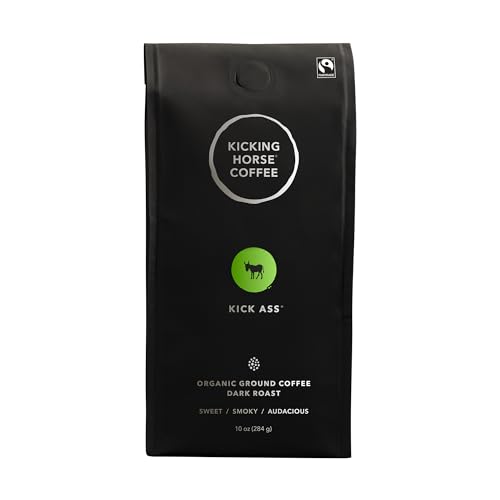 Kicking Horse Coffe, Three Sisters, e, Medium Roast, Ground, 10 oz - Certified Organic, Fairtrade, Kosher Coffee