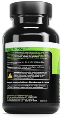 DAVINCI FoodScience of Vermont Sea Mussel, Green-Lipped Mussel Joint Supplement Capsules, 180 Count