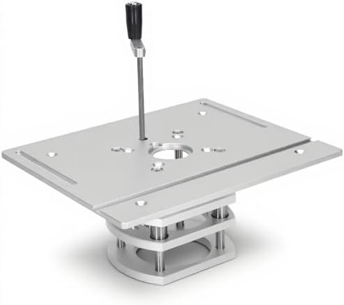 Kreg Router Table Lift Compatible, Aluminum Alloy Manual Router System Kit with Crank Handle for Easy Adjustment, Ideal for Small Trimming Machines Silver