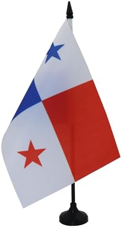 AZ FLAG Nicaragua Table Flag 4x6 in 100D Polyester Plastic Base | Indoor use Nicaraguan 15x10 cm desk flag stitched finish with reinforced edges with plastic pole