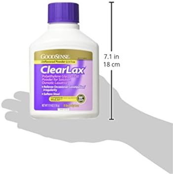 GoodSense ClearLax, Polyethylene Glycol 3350 Powder for Solution, Osmotic Laxative, 17.9 Ounce