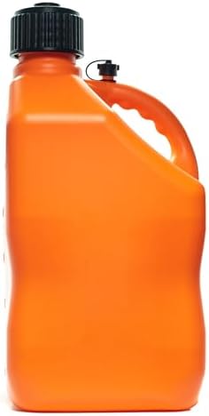 VP Racing Fuels Motorsport 5 Gallon Square Even-Density Plastic Utility Jug Orange (4 Pack). Close-Trimmed Cap and Neck for Tight Seal.