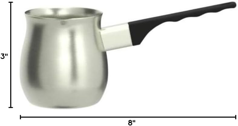 Update International Turkish Pitcher for Coffee, Espresso Decanter, 18/8 Gauge Stainless Steel, 12 Oz. (Ounce) Barista