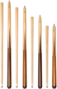 ASKA Short Pool Cue Set of 4, Sneaky Pete Bar Cues, Malaswood Spliced Maple, Hard Rock Maple Shaft, 13mm Tip, 36 42 48 52 Inch Mixed Length