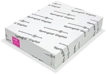Springhill White 8.5” x 11” Cardstock Paper, 90lb, 163gsm, 250 Sheets (1 Ream) – Premium Lightweight Cardstock, Printer Paper with Smooth Finish for Greeting Cards, Flyers, Scrapbooking – 015101R