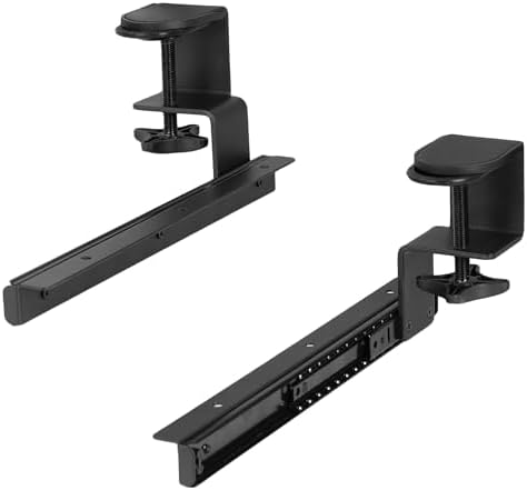 VIVO Clamp and 12 inch Rail Set for DIY Custom Wooden Keyboard Trays (Rail Set Only - Tray Not Included)