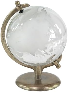 Deco 79 Aluminum Globe with Tiered Base, 9" x 8" x 13", Copper