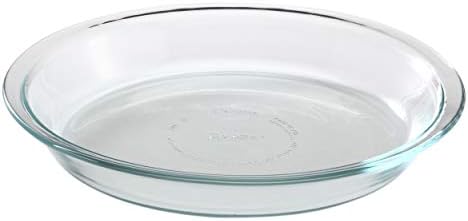 Pyrex Glass Bakeware Pie Plate 9" x 1.2" Pack of 2 - Clear - Original Genuine Pyrex - Made in the USA | Oven Safe | Nonporous Glass | Microwave Safe