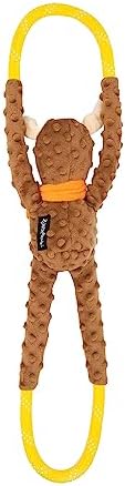 ZippyPaws RopeTugz Durable Dog Pull Rope Toy - Blue Monkey | Interactive Tug of War for Large, Medium & Small Dog, Squeaky Pet Product to Keep Them Busy, Made w/ Heavy Duty Climbing Rope