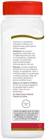 21st Century Vitamin D3 1000 IU Tablets, Bone & Immune, 500 Count | Vitamin D3 1000 IU Tablets