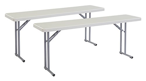 Seminar Folding Table by National Public Seating – 18x72 Portable, Heavy-Duty Foldable Table Indoor/Outdoor Table for Office, Conferences & Training Rooms – Lightweight & Durable, Speckled Gray