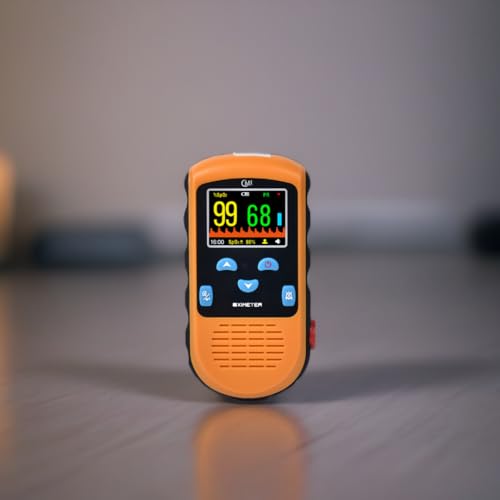 Rechargeable Finger Pulse Oximeter for Adults, Continuous SpO2 & Pulse Rate Readings, Spot Check Mode, Adjustable Alerts, Ideal for Sports
