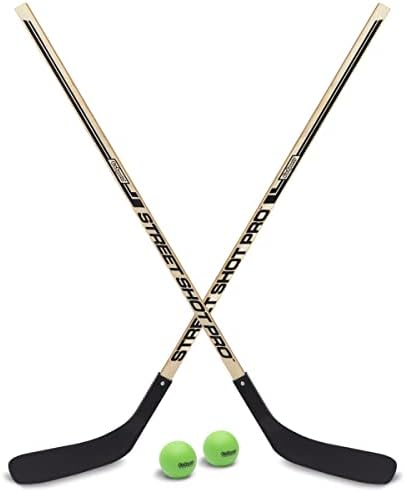 GoSports Street Hockey - Choose Between Goal Set with Sticks, Balls (6 Pack) or Sticks (2 Pack)
