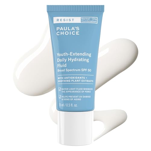 Paula's Choice RESIST Hydrating Fluid Face Moisturizer SPF 50 | Face Sunscreen for Oily Skin with Chamomile & Vitamin E, UVA/UVB Protection, Fragrance-Free, TSA Friendly