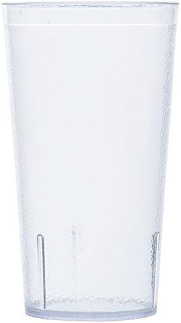 GET 16 oz Clear Plastic Tumbler (Set of 12) | Dishwasher safe, BPA-free, Shatterproof, Stackable, Restaurant service, Great for Water, Juice