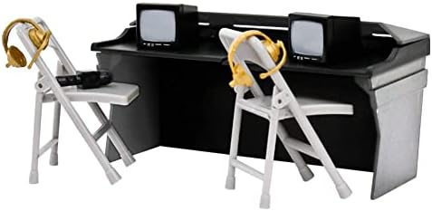 Black & Gray Commentator Table Playset for Wrestling Action Figures | Create a Complete Ringside Commentary Setup with a Detailed Table