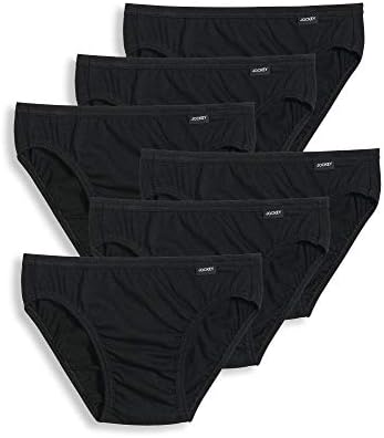 Jockey Men's Underwear Elance Bikini - 6 Pack, Black, M