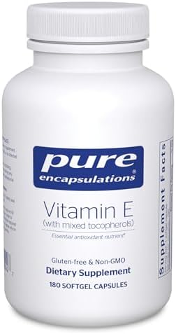 Pure Encapsulations Vitamin E (with Mixed Tocopherols) - Antioxidant Protection & Cellular Function* - Contains Mixed Tocopherols - Non-GMO - 90 Softgel Capsules | Antioxidant Protection and Cellular Function*, Contains Mixed Tocopherols, Non-GMO