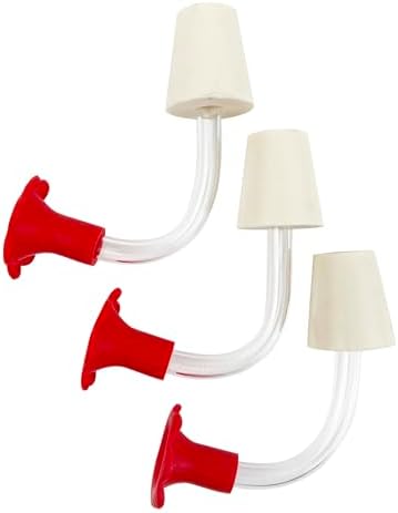 National Artcraft RED Plug-Style Flower Hummingbird Feeder Tubes - (3/Pk) | Replacement Feeder | Home Garden