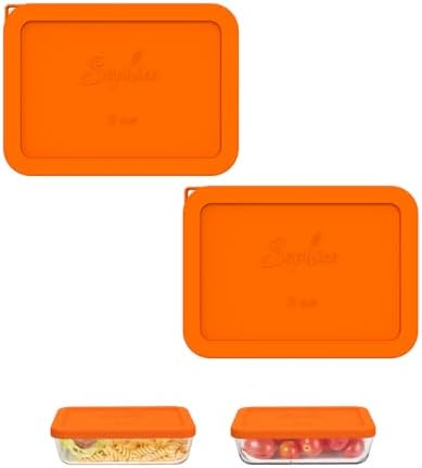 SOPHICO 3 Cup Rectangle Silicone Replacement Lids for Pyrex 7210-PC Glass