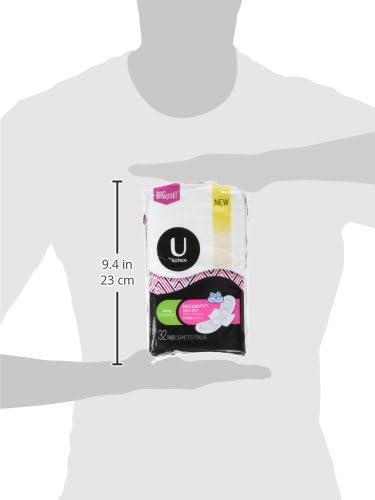 U by Kotex Security Ultra Thin Pads with Wings, Heavy Flow, Long, Unscented, 32 Count