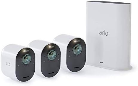 Arlo Ultra - 4K UHD Wire-Free Security 3 Camera System | Indoor/Outdoor with Color Night Vision, 180° View, 2-Way Audio, Spotlight