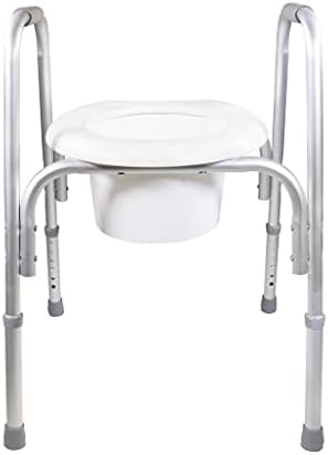 PCP Raised Toilet Seat and Safety Frame, Pre-Assembled Tool Free, Secure Adjustable Height, Made in USA, Regular