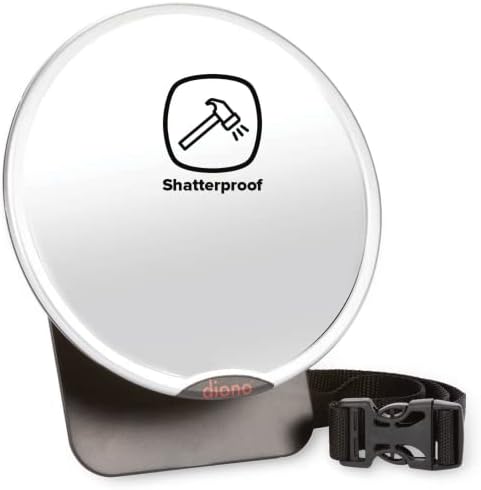 Diono Easy View Pack of 2 Baby Car Mirrors, Safety Car Seat Mirror for Rear Facing Infant, Fully Adjustable with 360 Rotation, Wide Crystal Clear View