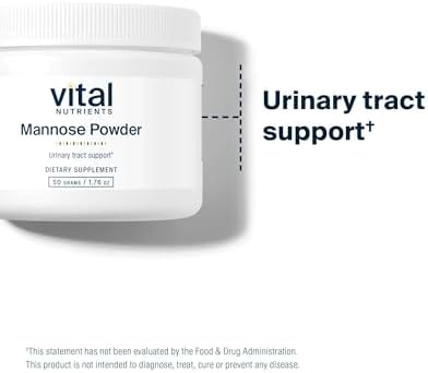 Vital Nutrients Mannose Powder 50g - Vegan D-Mannose Supplement for Urinary Tract and Bladder Support - Gluten, Dairy, Soy Free - Non-GMO - 25 Servings