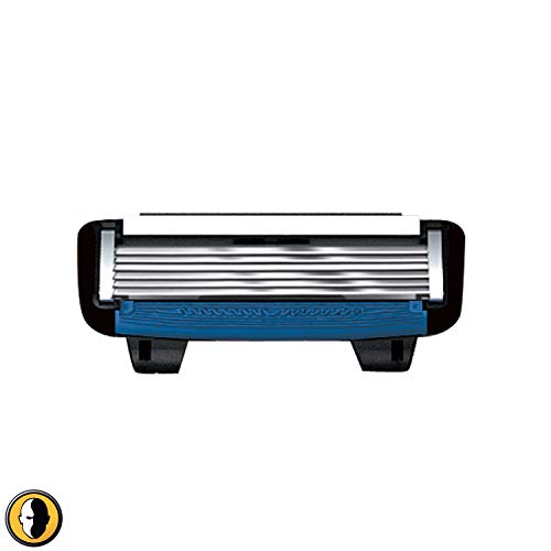 HeadBlade Men's HB6 Refill Shaving Razor Blades - 6 Stainless Steel Blades for No Tugging or Pulling, Shave Less, Works for Face, Body, and Scalp (4 Blades) 1 Pack