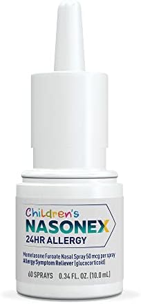 Nasonex Children's 24HR Allergy Nasal Spray, Non-Drowsy, Scent-Free Mist, Allergy Symptoms + Nasal Congestion, Full Prescription Strength, 60 Sprays